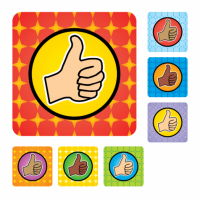 Square Thumbs Up Stickers