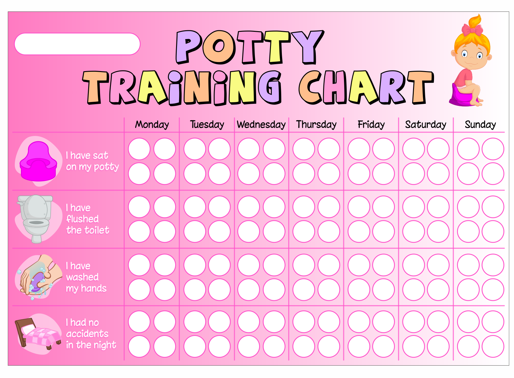 Potty Training Chart Printable Girl