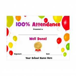 Attendance Balloon Certificate