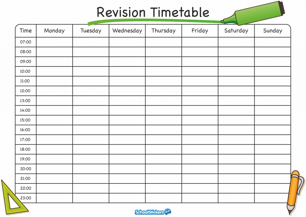 revision timetable